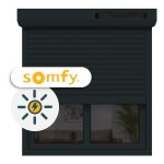 Volet roulant solaire motoris somfy aluminium 220xl120 anthracite 7016