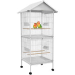 Volire cage  oiseaux sur roulettes design maison mangeoires perchoirs 10 portes plateaux excrments ...
