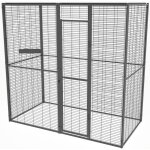 Voli�re de jardin pour perroquets de 2m� � toit maille imor�