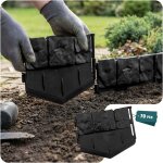 Vounot� bordure de jardin imitation pierre 10. 7m noir - hauteur 14cm - cl�ture gazon d�corative ultra ...