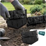 Vounot� bordure de jardin imitation pierre 21. 4m noir - hauteur 14cm - cl�ture gazon d�corative ultra ...