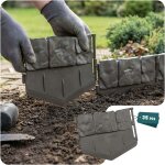 Vounot� bordure de jardin imitation pierre 5. 35m gris - hauteur 14cm - cl�ture gazon d�corative ultra ...