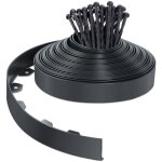 Bordure de jardin flexible en pvc 20m avec 40 piquets - hauteur 5cm - anthracite - vounot