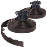 Bordure de jardin flexible en pvc 40m avec 80 piquets - hauteur 5cm - marron - vounot