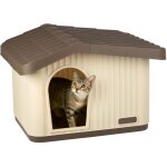 Vounot� maison pour chat chien niche en plastique imperm�able 60x51x41cm - toit inclin� amovible - ext�rieur ...