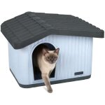 Vounot� maison pour chat chien niche en plastique imperm�able 60x51x41cm - toit inclin� amovible - ext�rieur ...
