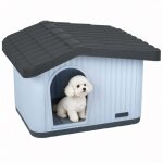 Vounot maison pour chat chien niche en plastique impermable 75x63x51cm - toit inclin amovible - extrieur ...
