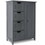 Vounot - meuble bas de salle de bain 55x30x82cm - armoire de rangement avec 4 tiroirs, 1 porte, 1 tagre ...