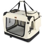 Sac de transport pliable pour chien et chat - caisse portable respirant avec matelas amovible en peluche ...
