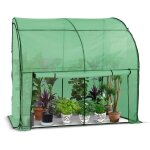 Vounot - serre d'hivernage murale adosse 200x100x180cm vert - bche pe impermable et anti - uv - pour ...