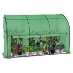 Vounot - serre d'hivernage murale adosse 300x100x180cm vert - bche pe impermable et anti - uv - pour ...