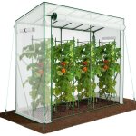 Serre de jardin serre tomates avec porte et fenetres moustiquaire bache pe renforcee 135g / m2 200x77x170cm ...