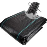 Vounot toile de paillage avec 30pcs de piquets contre les mauvais herbes 10mx2m en fibres de polypropylène ... Vounot toile de paillage avec 30pcs de piquets contre les mauvais herbes 10mx2m en fibres de polypropylène ...