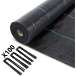 Vounot - toile de paillage 50m x 2m 100g / m² avec 100 agrafes - bâche géotextile anti - mauvaises herbes ... Vounot - toile de paillage 50m x 2m 100g / m² avec 100 agrafes - bâche géotextile anti - mauvaises herbes ...