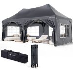 Vounot tonnelle de jardin pliable 3x6m - barnum rglable en hauteur avec 6 parois amovibles - impermable ...