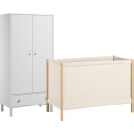 Vox - lit bébé 60x120 et armoire 2 portes 1 tiroir tela - blanc Vox - lit bébé 60x120 et armoire 2 portes 1 tiroir tela - blanc