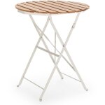 Table de jardin pliante ambar en bois et m�tal blanc