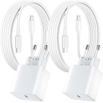 Vtizikl lot de 2 pour chargeur rapide iphone, 20w pd usb - c prise secteur avec 2m c�ble usb c vers lightning ...