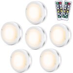 Vtizikl lot de 6 spots muraux led pour placard, t�l�commande sans fil, veilleuse pour escaliers, miroir, ...