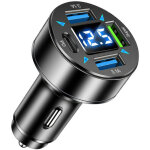 Vtizikl chargeur allume cigare usb c 4 ports, usb c pd 66w, qc3. 0 avec voltm�tre led - compatible avec ...