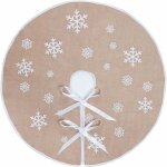 Vtizikl jupe d'arbre de no�l tapis cache - pied de sapin de no�l en toile de jute avec flocons de neige ...