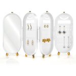 Vtizikl pr�sentoir � boucles d'oreilles pliable avec miroir, organiseur pour boucles d'oreilles et clous ...