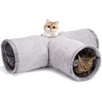 Vtizikl tunnel pour chat, tunnel pliable � 3 voies avec 1 trou et balle de jeu, tunnel de jeu en forme ...