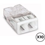 Wago - lot de 10 connecteurs rapides, 2 voies, 2, 5mm maximum (450v 24a) pour conducteurs rigides en ...
