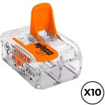 Wago - lot de 10 connecteurs rapides 2 voies  levier de 4mm maximum (450v 32a) pour conducteurs cuivre ...