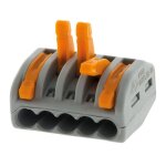 Wago - pack de 100 bornes de connexion rapide a levier 5 entres fil souple et rigide - s222