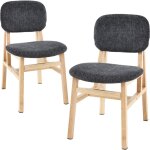 Wahson lot de 2 chaises de cuisine en chenille, chaises de salle � manger vintage avec pieds en bois ...