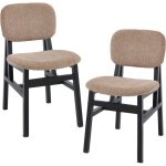 Wahson lot de 2 chaises de cuisine en chenille, chaises de salle � manger vintage avec pieds en bois ...