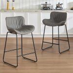 Wahson lot de 2 tabourets de en cuir pu, chaise de bar pour bar et cuisine, tabourets de bar moderne ...