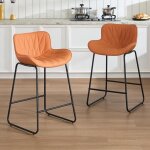 Wahson lot de 2 tabourets de en cuir pu, chaise de bar pour bar et cuisine, tabourets de bar moderne ...