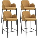Wahson lot de 4 tabourets de bar tabourets hauts modernes avec repose - pieds chaise de bar en fausse ...