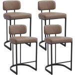 Wahson lot de 4 tabourets de bar modernes en cuir, synth�tique avec dossier, �pais et rembourr�s, chaise ...