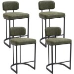 Wahson lot de 4 tabourets de bar modernes en cuir, synthtique avec dossier, pais et rembourrs, chaise ...