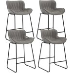 Wahson lot de 4 tabourets de en cuir pu, chaise de bar pour bar et cuisine, tabourets de bar moderne ...