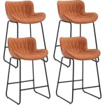 Wahson lot de 4 tabourets de en cuir pu, chaise de bar pour bar et cuisine, tabourets de bar moderne ...