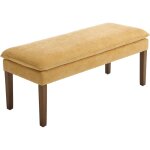 Wahson banquette rembourr�e avec pied en bois, banc d'entr�e moderne en chenille, banquette de lit designe ...