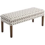 Wahson banquette rembourr�e avec pied en bois, banc d'entr�e moderne en lin, banquette de lit designe ...