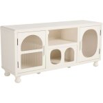 Wahson buffet de rangement avec 4 compartiments, buffet bas avec 2 portes en verre, commode noir avec ... Wahson buffet de rangement avec 4 compartiments, buffet bas avec 2 portes en verre, commode noir avec ...