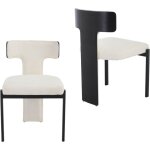 Wahson chaises de salle � manger lot de 2 en tissu chenille, chaise de cuisine moderne avec dossier - ...