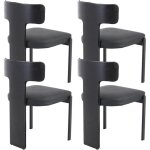 Wahson chaises de salle � manger lot de 4 en cuir pu, chaise de cuisine moderne avec dossier - id�al ...