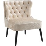 Wahson office chairs - wahson fauteuil velours avec pieds en bois massif, fauteutil de salon sans accoudoirs, ...