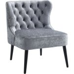 Wahson office chairs - wahson fauteuil velours avec pieds en bois massif, fauteutil de salon sans accoudoirs, ...