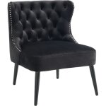 Wahson office chairs - wahson fauteuil velours avec pieds en bois massif, fauteutil de salon sans accoudoirs, ...