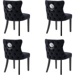 Wahson office chairs - wahson lot de 4 chaises en velours - chaises salle  manger noir - chaise moderne ...