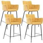 Wahson tabouret de bar en tissu, lot de 4 chaise de bar avec accoudoirs chaise haute cuisine pour bar ...
