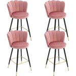 Wahson office chairs - lot de 4 tabouret de bar en velours chaise de bar velours avec pieds en mtal ...